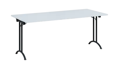 SLA 180 lak skládací jednací stůl 1800x800, deska 25 mm, podnož černý lak, deska bílá